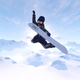 A snowboarder grabs a method on a bluebird day in Shredders on Xbox Series X.